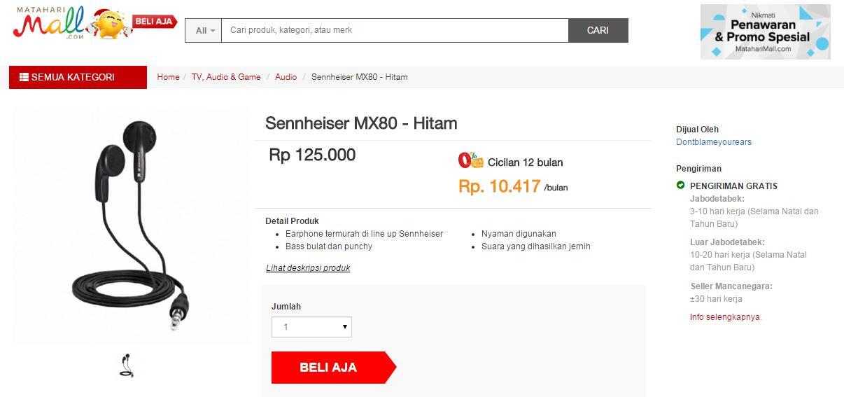 Earphone Sennheiser MX 80: Harga Miring Gan! Cekibrotttt!!