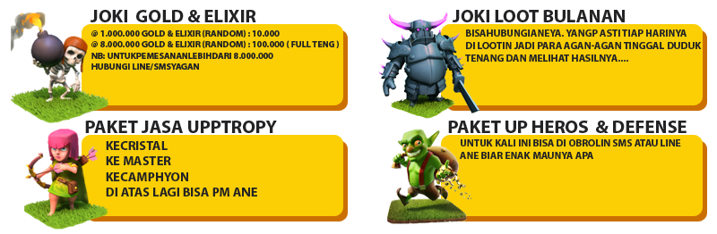 jasa joki COC lengkap murah