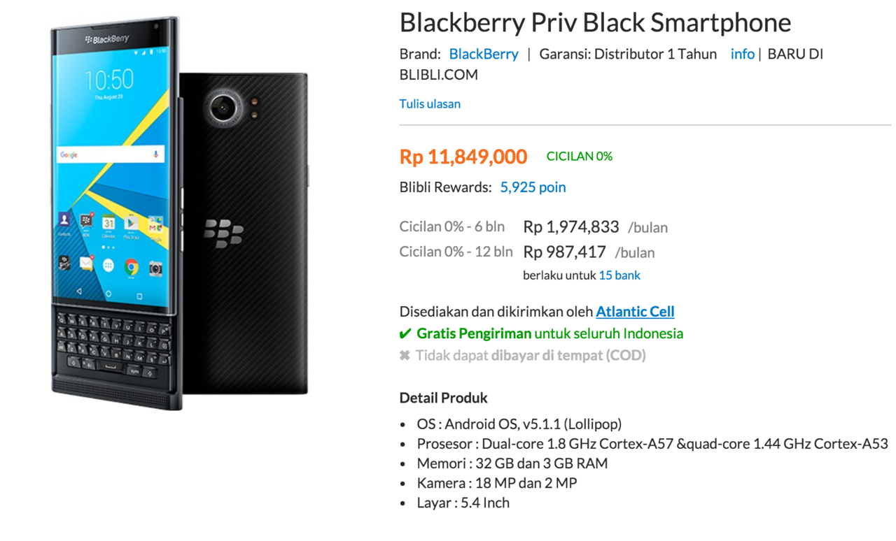 Blackberry Priv Black 