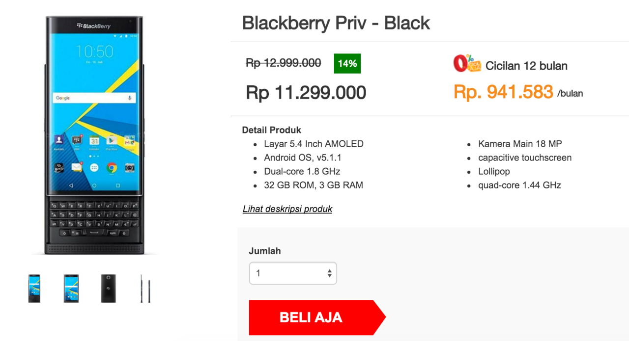 Blackberry Priv Black 