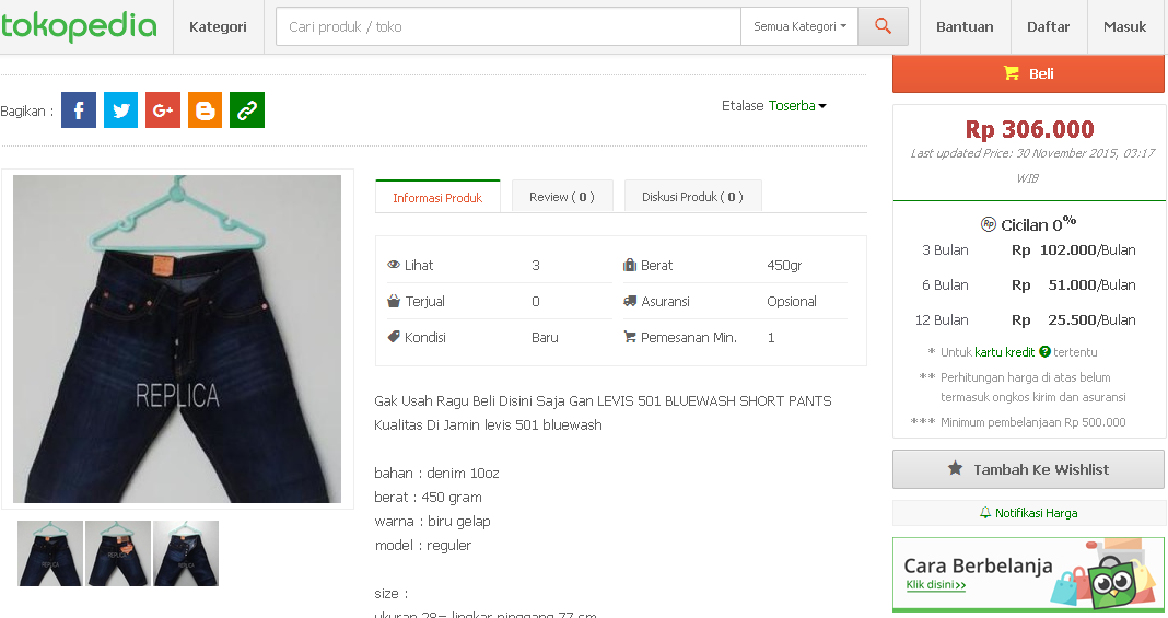 &quot;LEVIS 501 BLUEWASH&quot;