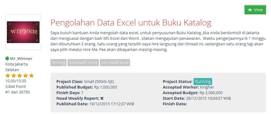 &#91;LOWONGAN FREELANCE&#93; Pengolahan Data Excel untuk Buku Katalog