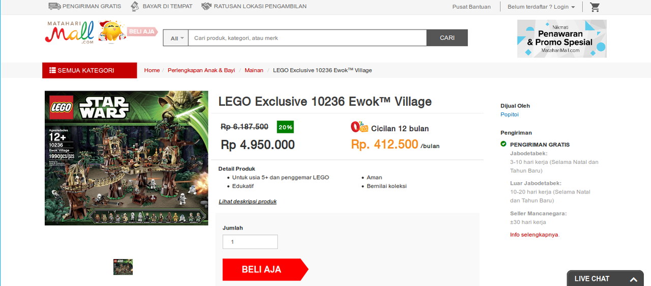 LEGO Exclusive 10236 Ewok™ Village : cari yg termurah dari 3 toko online di sini