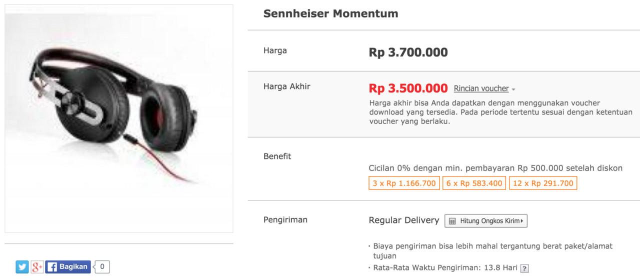 Sennheiser Momentum Black Headphone