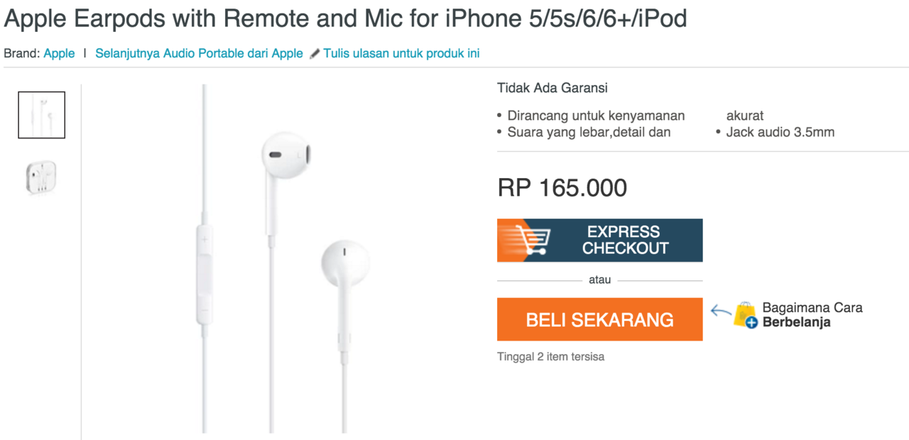Apple Earpods with Remote and Mic