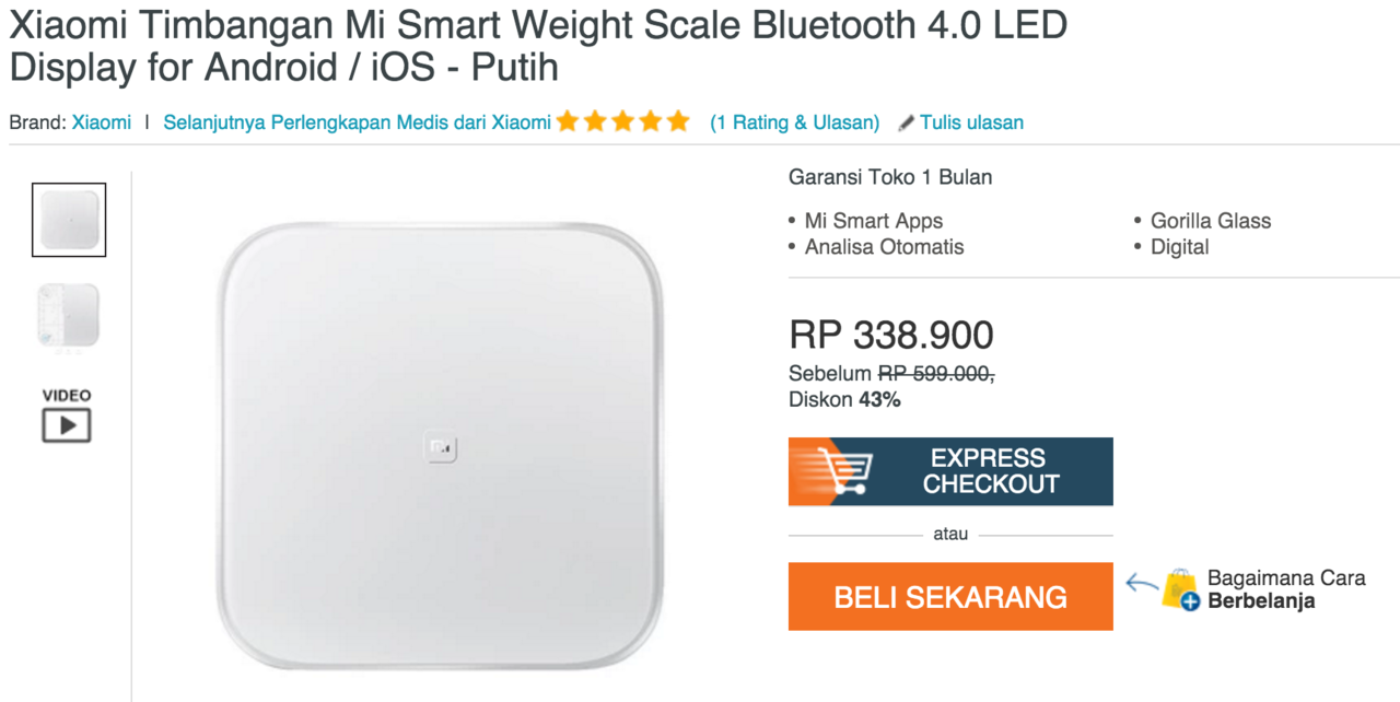 Xiaomi Timbangan Mi Smart Weight Scale