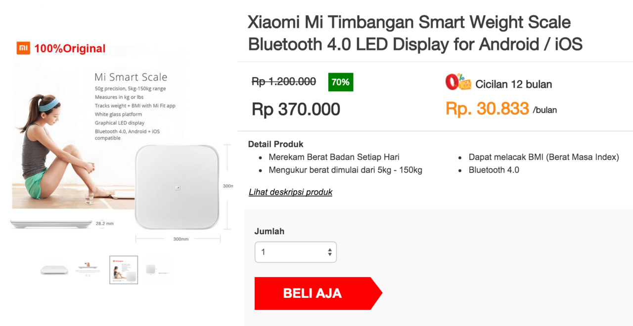 Xiaomi Timbangan Mi Smart Weight Scale