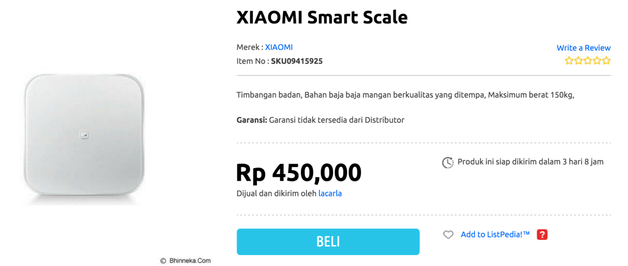 Xiaomi Timbangan Mi Smart Weight Scale