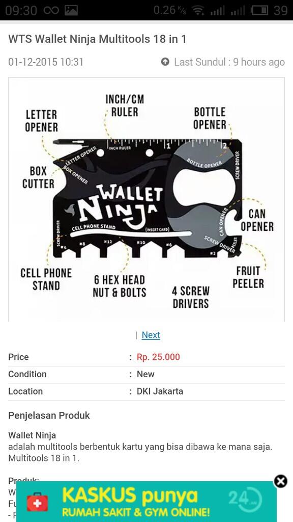 Wallet Ninja Multitools 18 in 1: termurah dari yang termurah