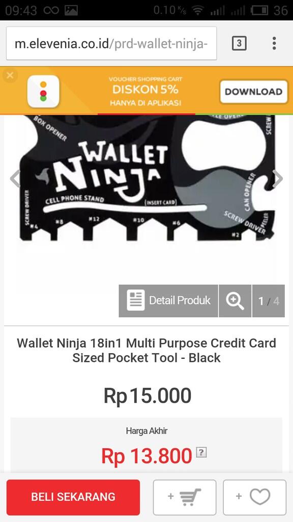 Wallet Ninja Multitools 18 in 1: termurah dari yang termurah
