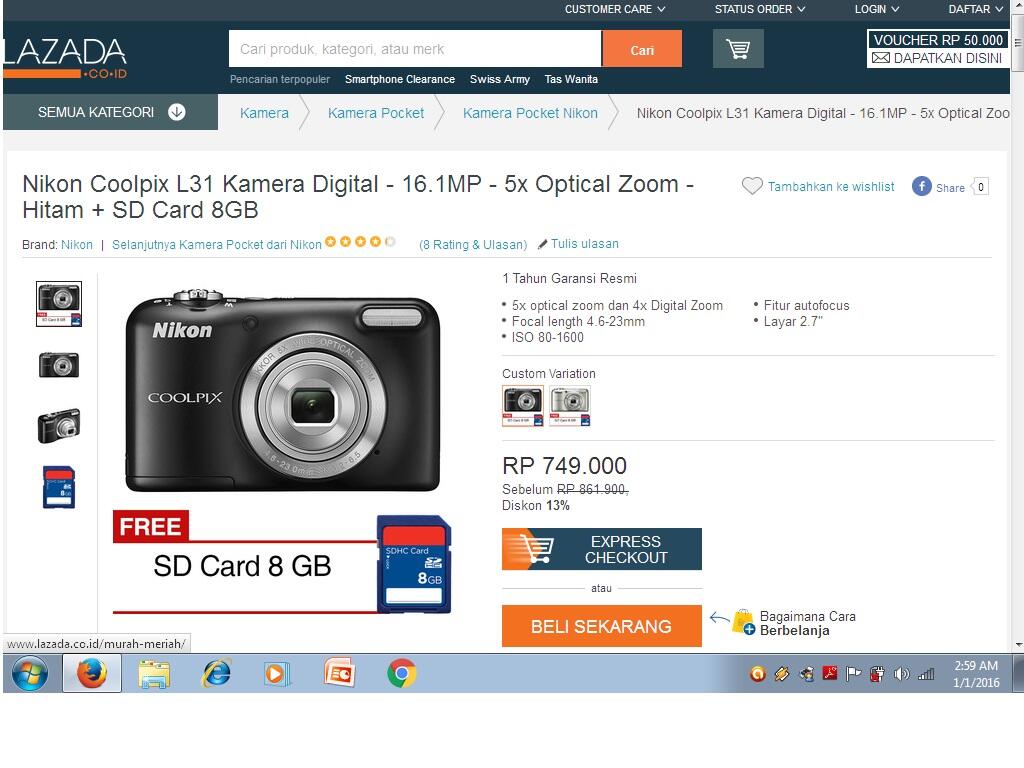 Kamera Nikon Coolpix L31 : Temukan harga yang cocok dengan kantong !