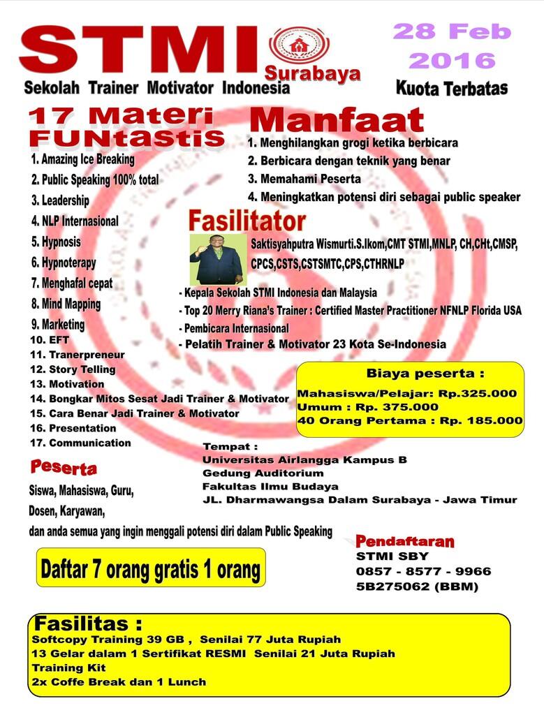 Sekolah Trainer dan Motivator Indonesia (STMI) Surabaya