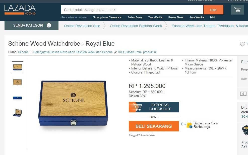  Box Jam Tangan WOOD WATCHDROBE