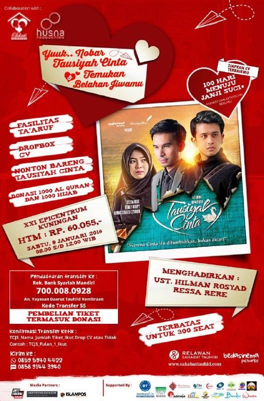 Nobar Film Tausiyah Cinta sekaligus beramal