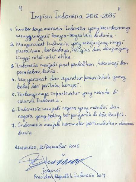 Resolusi Presiden Jokowi Untuk Negeri