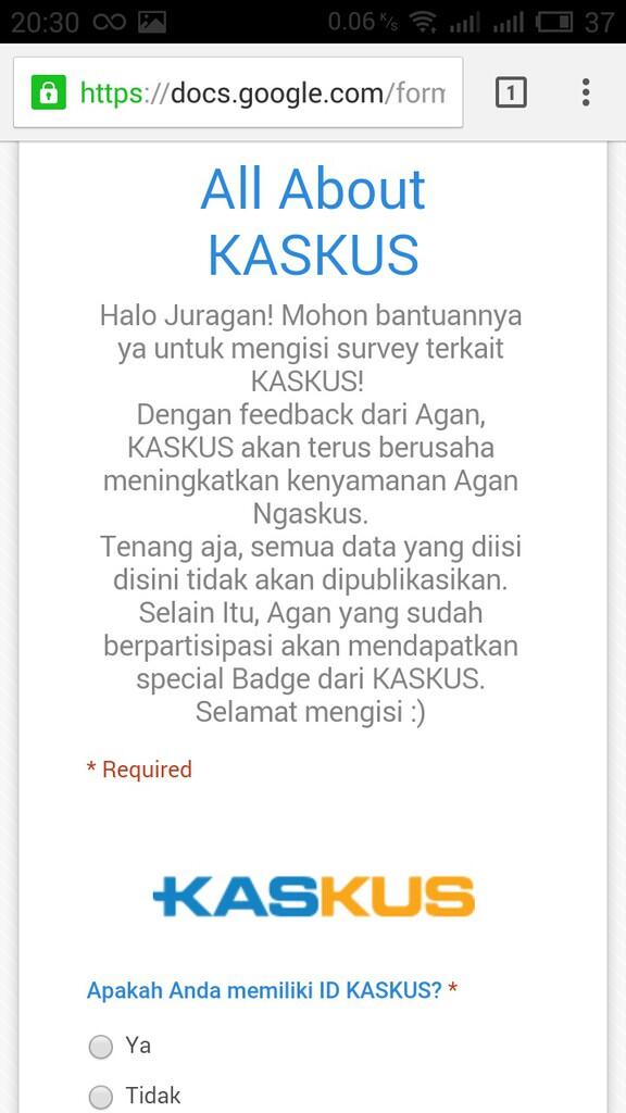 Badge Hunter masuk!!! Isi survey kaskus, free badge