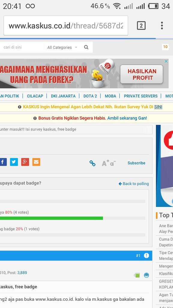 Badge Hunter masuk!!! Isi survey kaskus, free badge