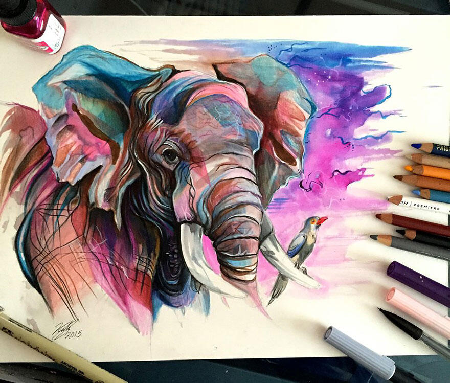 Ilustrasi Keren 'Wild Animal Spirits' yang Full Color Oleh Katy Lipscomb