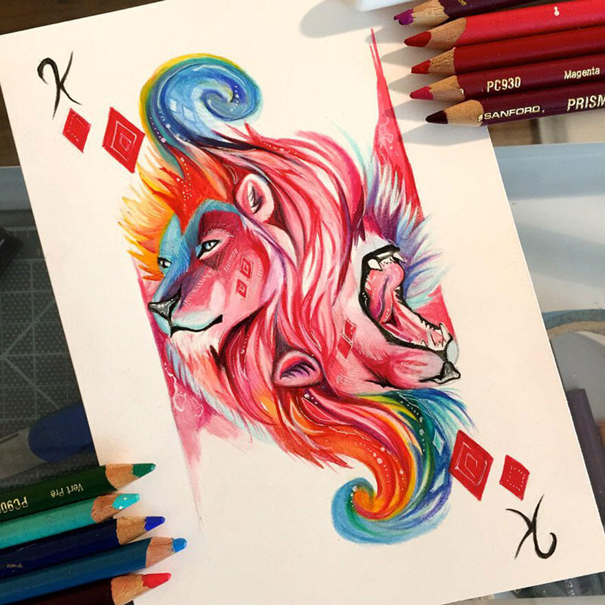 Ilustrasi Keren 'Wild Animal Spirits' yang Full Color Oleh Katy Lipscomb