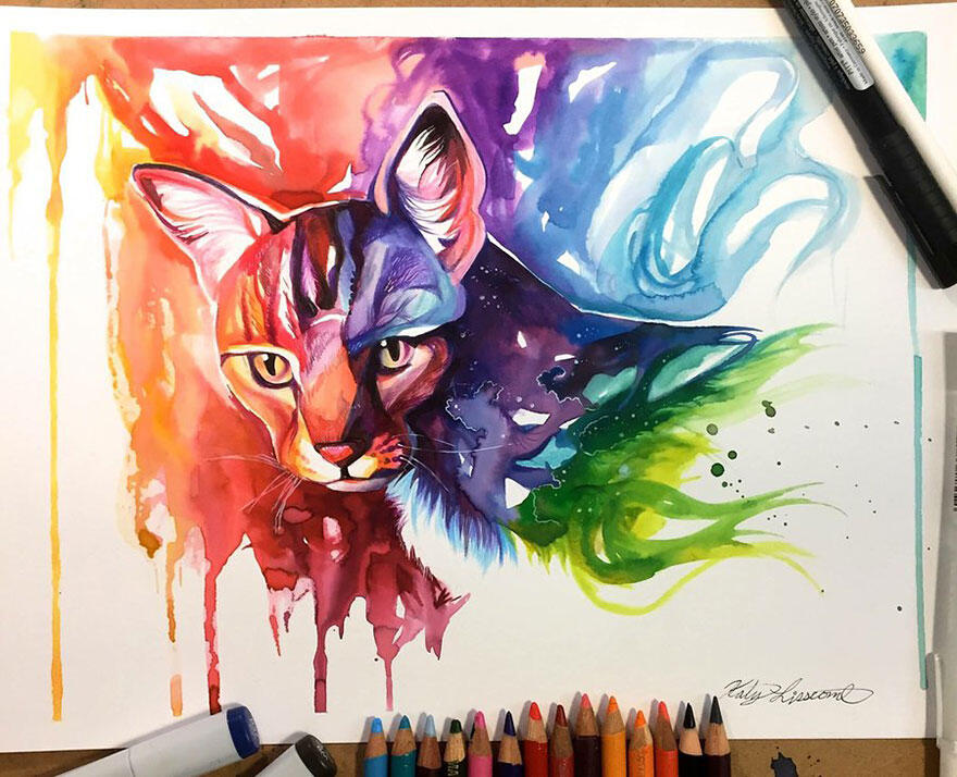 Ilustrasi Keren 'Wild Animal Spirits' yang Full Color Oleh Katy Lipscomb