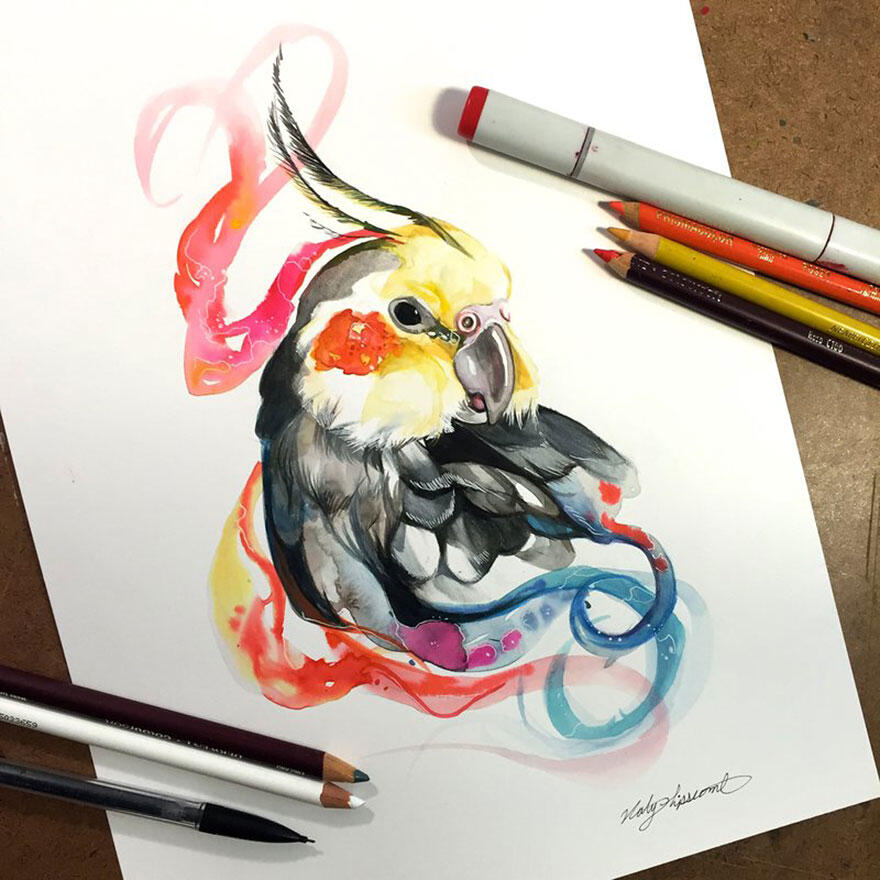 Ilustrasi Keren 'Wild Animal Spirits' yang Full Color Oleh Katy Lipscomb