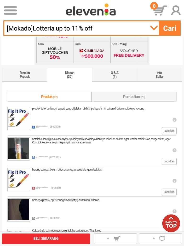 Kecewa beli di toko online shop AARON SHOP!! Yang jual FIX IT PRO!!
