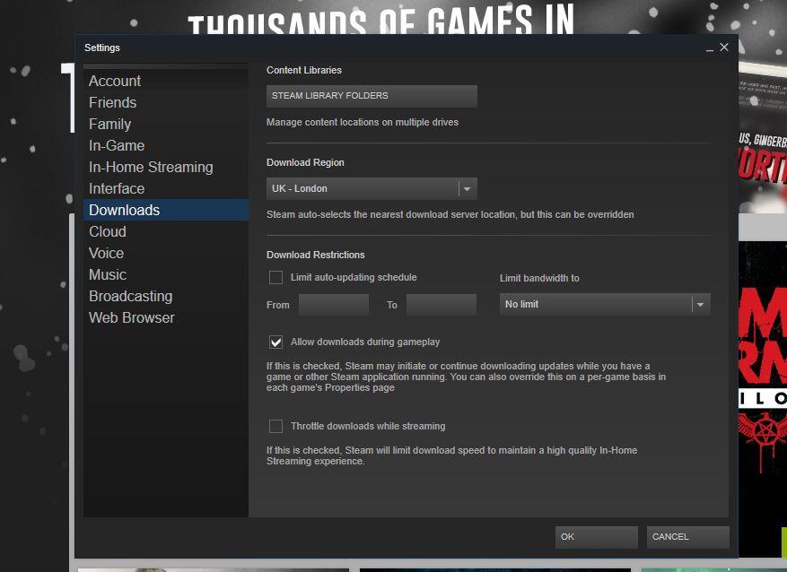 Steam setup