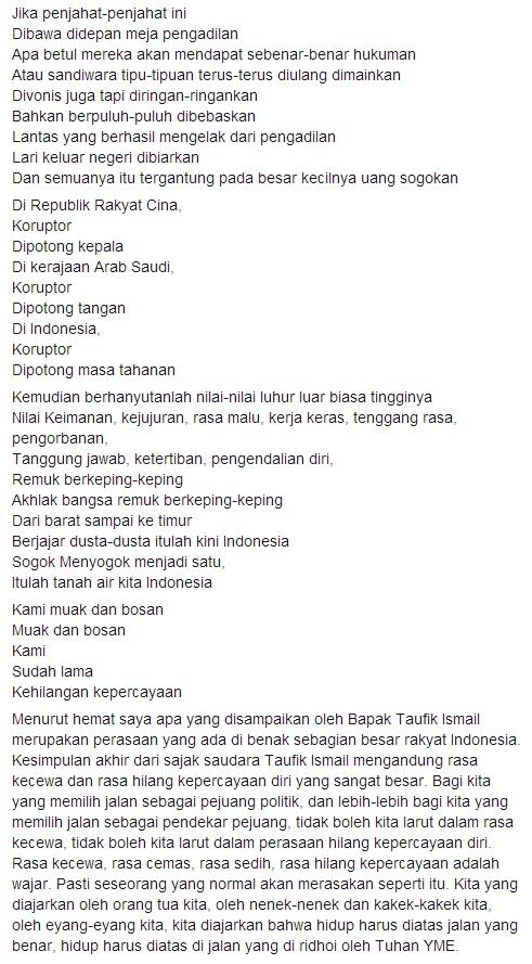 Prabowo: Kita Harus Memilih, Hidup Sebagai Ksatria atau Hidup Sebagai Kurawa