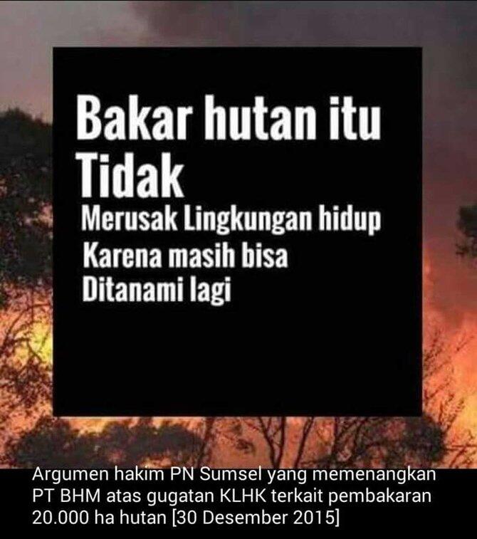 Menangkan perusahaan pembakar hutan, hakim Palembang dibully