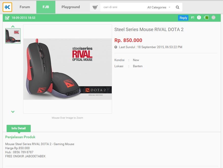 Steelseries Rival Mouse Gaming Dota 2: Recommended Mouse Gaming Rp. 850k 