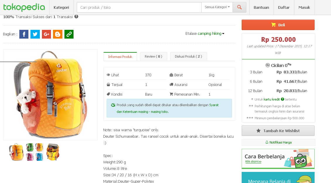 Deuter Schmusebaer : Backpack Untuk Yang Sayang Anak :D