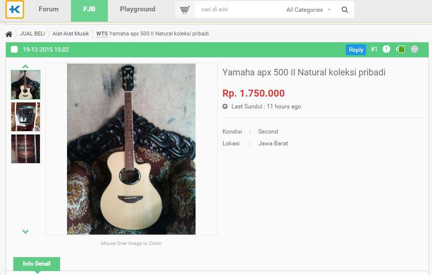 Yamaha Gitar APX 500II Rp. 1.750.000 @FJB