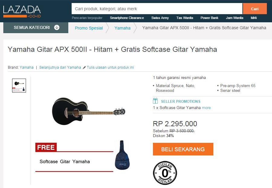 Yamaha Gitar APX 500II Rp. 1.750.000 @FJB