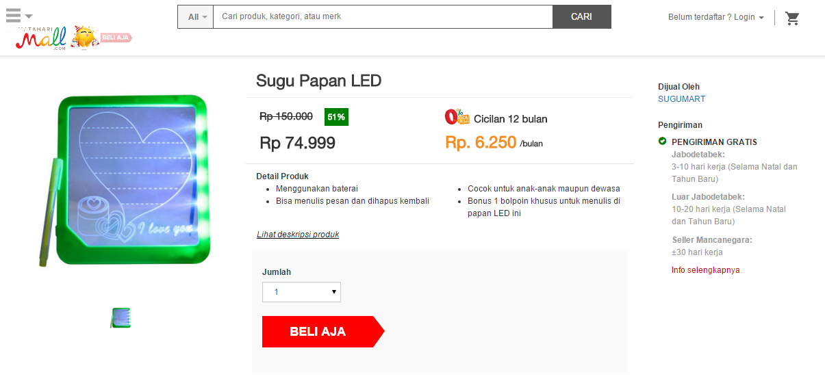 Papan Tulis LED