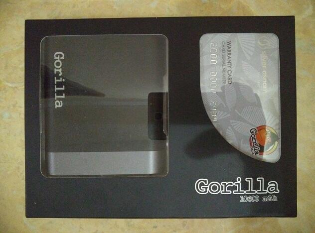 DISTRIBUTOR POWERBANK GORILLA ORIGINAL 10400 MAH, GORILLA BANK GARANSI SEUMUR HIDUP