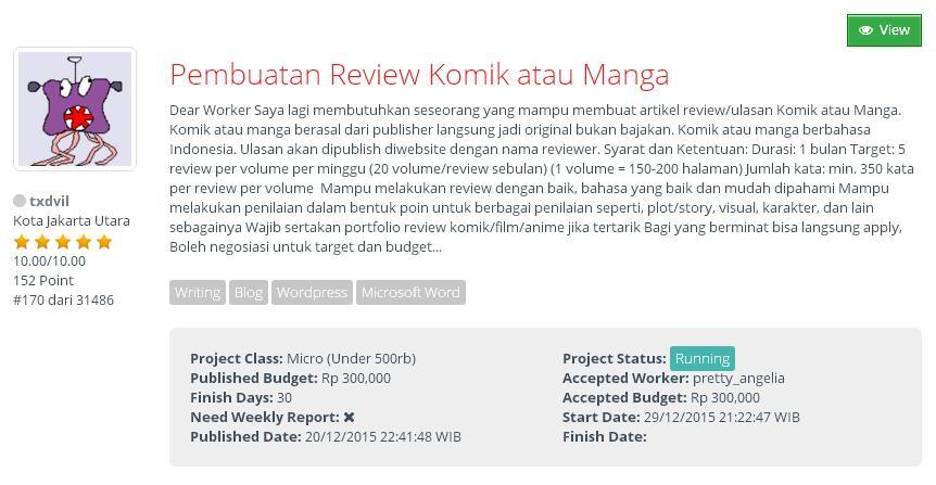 &#91;KERJA DARI RUMAH&#93; Pembuatan Review Komik atau Manga