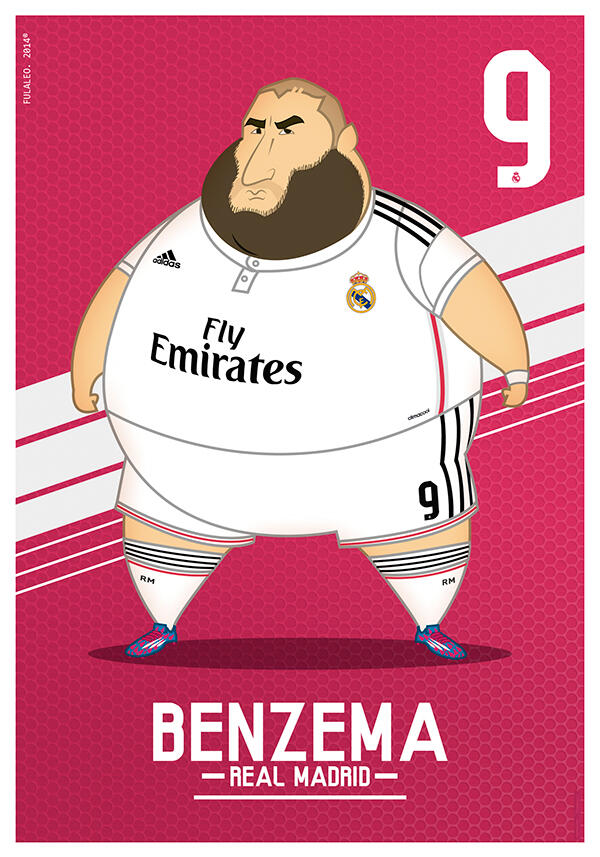  ilustrasi GEMUK pemain Real Madrid dan Barcelona BY: FULVIO OBREGON