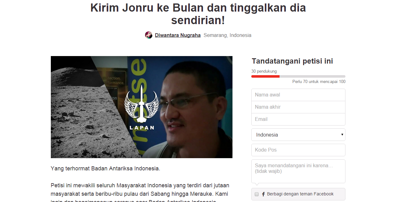 *PETISI* KIRIM JONRU KE BULAN DAN TINGGALKAN DIA SENDIRIAN!