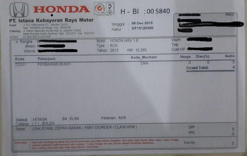 &#91;CASE CLOSED&#93;Tanggapan dan Pengalaman Saya dengan Honda HRV 1.8 Prestige - Part Two