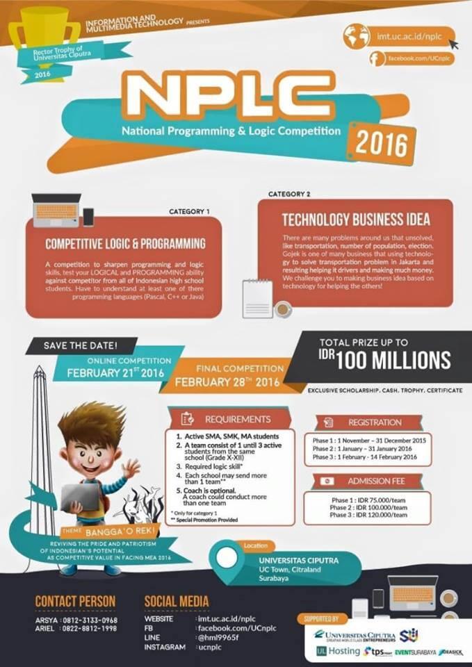 National Programming and Logic Competition (NPLC 2016) - Untuk SMA/sederajat