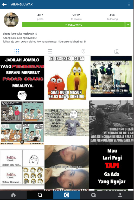 MEME, HUMOR CERDAS DARI INSTAGRAM @abangluwak GAK NGAKAK BATAIN AJA :D