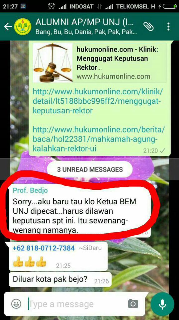 Ketua BEM UNJ yg dipecat Rektor, ending nya ada yg tau?