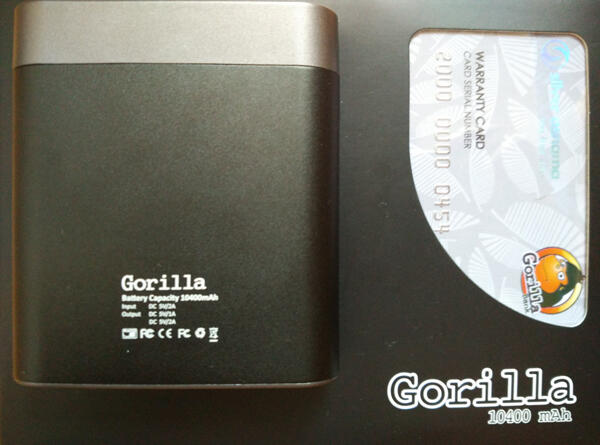 DISTRIBUTOR POWERBANK GORILLA ORIGINAL 10400 MAH, GORILLA BANK GARANSI SEUMUR HIDUP