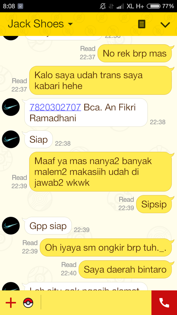 Penipuan olshop instagram atas nama fikri ramadhani