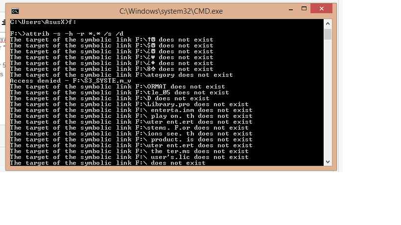 Muncul Symlink pada HDD dan file terhidden