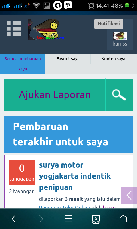 Awas penipuan online &quot;surya motor yogjakarta&quot; a.n. Robi Surya Wijaya di olx