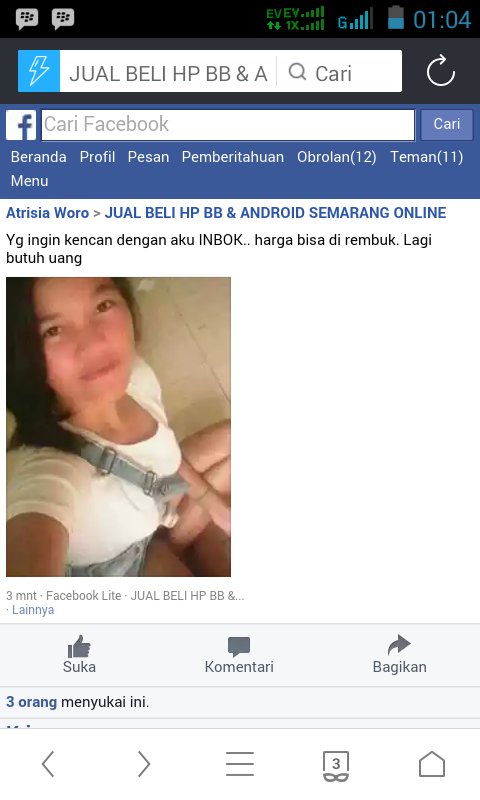 ( Dapat Dari FB ) Ababil Menjajakan Diri