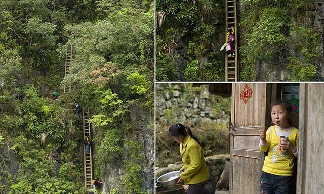 Foto Miris Perjalanan Melawan Maut Pergi Ke Sekolah