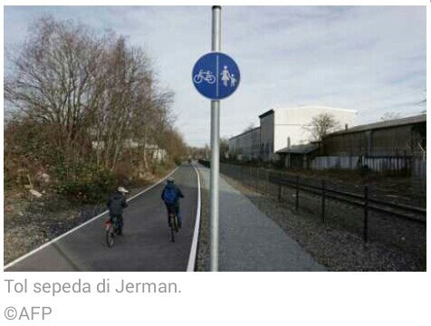 Ini jalan tol khusus pesepeda di Jerman, aman dan bebas polusi !!