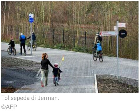 Ini jalan tol khusus pesepeda di Jerman, aman dan bebas polusi !!